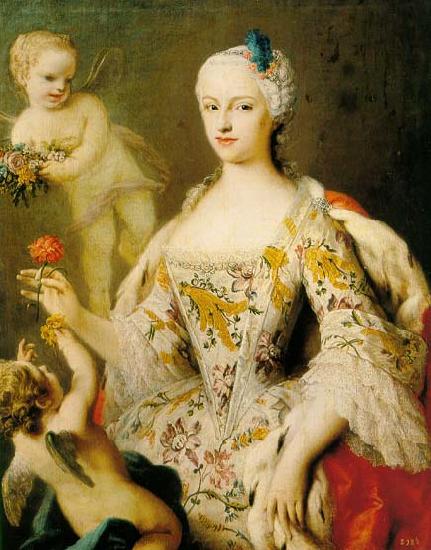 Jacopo Amigoni infanta of Spain, daughter of King Philip V of Spain and of his wife, Elizabeth Farnese, and Queen consort of Sardinia as wife of King en:Victor Amade Germany oil painting art